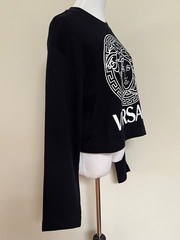 NWT Versace Medusa Tribute Black Logo Graphic Crewneck Sweatshirt 42 US 6 $1150