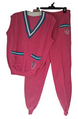 vintage Gitano 2 Piece Sweatsuit Set Vest/Pants Womens Size XL /L Pink READ!