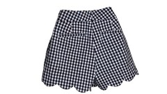 Crown & Ivy Gingham Scalloped Hem Skort Navy Blue White Plaid Women’s Size 6