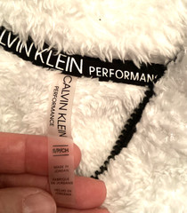 Calvin Klein Performance Small White Fuzzy 1/4 Zip High Neck Sweathshirt