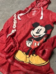 Disney Parks Authentic Mickey Mouse Red Graphic Pullover Hoodie Women’s XS