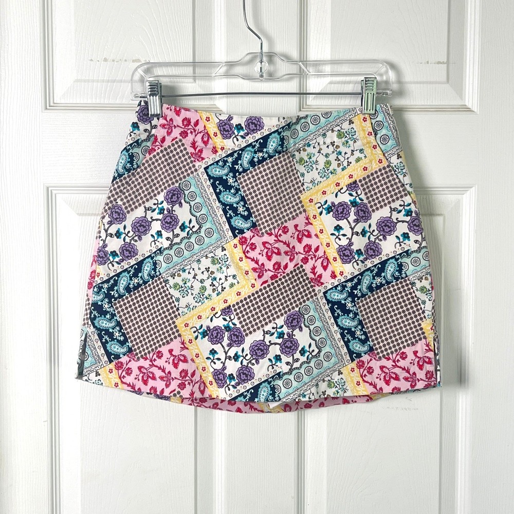 Lady Hagen Golf Skort Womens 6 Patchwork Floral Paisley Pink Blue White Sporty