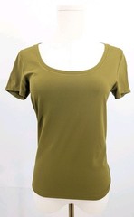 Athleta Transcend Scoop Neck Tee Olive Green Size M Lycra Stretch Activewear