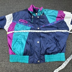 Vintage Andy Johns Jacket Mens Medium Colorblock Windbreaker Nylon Retro 90s