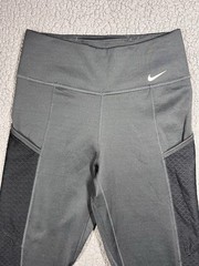 Nike ONE size S Women’s Mid-Rise THERMA FIT Tights-Smoke Grey/Black DQ6271-070