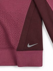 Nike Therma-FIT ADV Cropped 1/4 Zip Mock Neck Long Sleeve Top Pink/Burgundy S