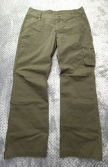 REI Pants Womens 12 33×29 Petite Green Hiking UPF 50+ Cargo Cotton Nylon Khakis