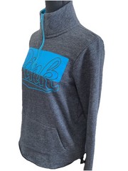 PINK Victoria’s Secret Gray Blue 1/4 Zip Sweatshirt Womens XS Extra Small