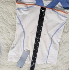 Adidas Women White Blue Orange ATS Performance Tank Top Built-in Bra XS NEW