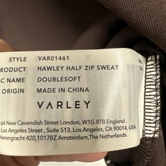 Varley Hawley Half Zip Sweatshirt Double Soft Brown Coffee Size Large NWOT
