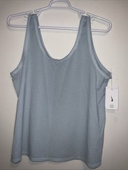 NIKE YOGA TRAINING BLUE BREATHABLE KNIT LOOSE FIT TANK TOP PLUS SIZE 1X NWT $50