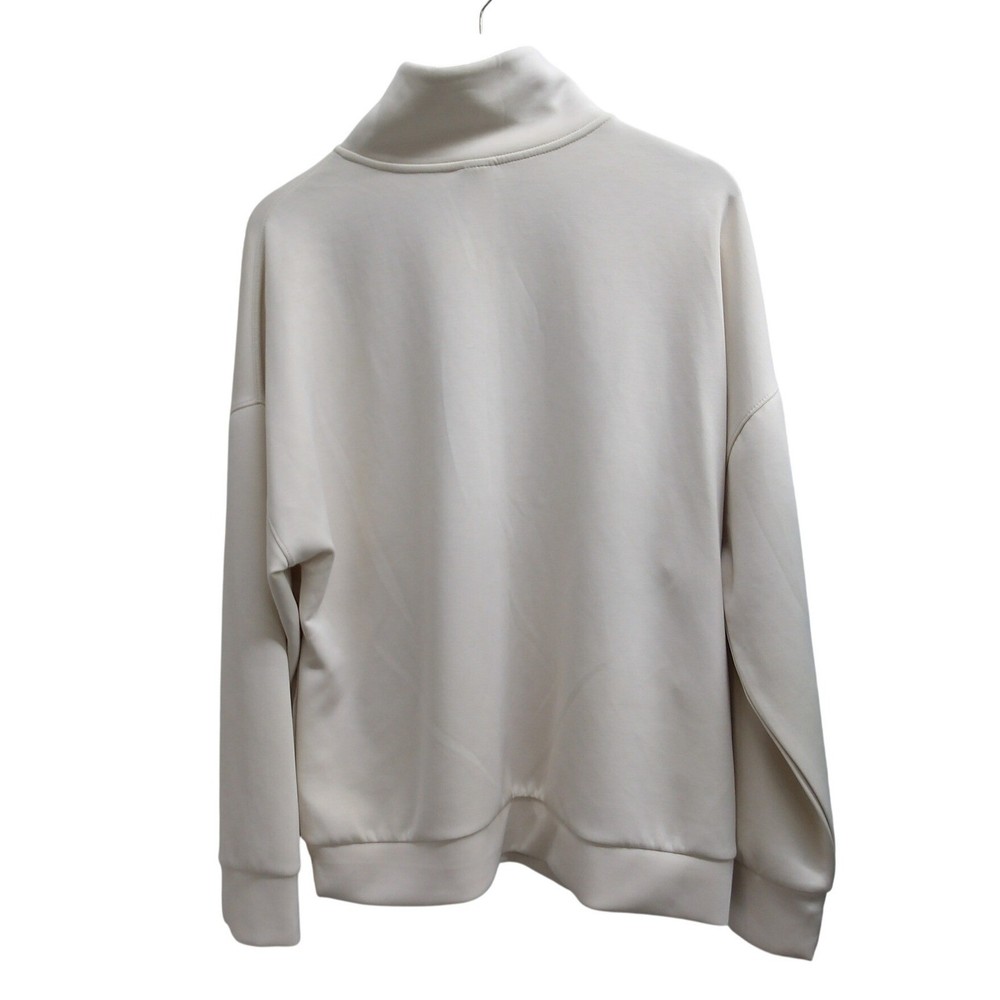 Members Mark Sandwash Quarter Zip Pullover Women XL Cream Sweatshirt / #26193