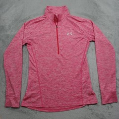 Under Armour Top Womens Small Pink 1/2 Zip Lightweight Activewear Gym Training