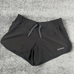 Patagonia Shorts Womens XS Black Running Lined Drawstring Zip Pocket 3.5 In