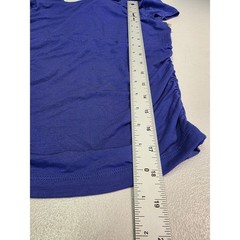 Blogilates Love Story Cap Sleeve Ruched Tie Back Top Royal Blue Size XS