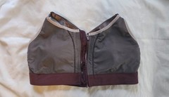 Fabletics FULL ZIP FRONT HIGH SUPPORT Sports Bra XL Purple Gray Cross Back