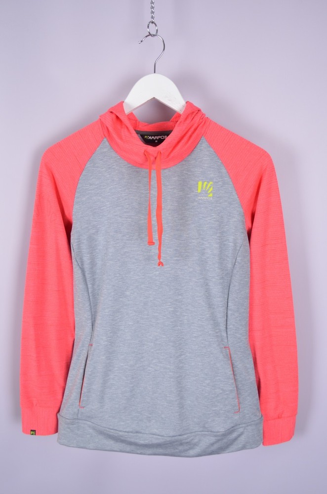 Womens Karpos Croda Da Lago Hoodie Fleece Pink Grey Stretch Size M Outdoor