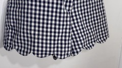 Crown & Ivy Gingham Scalloped Hem Skort Navy Blue White Plaid Women’s Size 6
