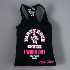 Party Rock Gym Black Tank Top Women XS Hollywood California weightlifting Shirt