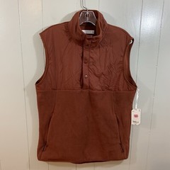 Stylus Roanoke Red Rust Sleeveless Snap Zip Pockets Warm Sweatshirt M NEW