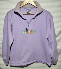 Vintage Disneyland Resort Women’s Purple 1/4 Zip Pullover Sweatshirt, Size M