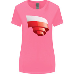 Curled Poland Flag Polish Day Football Womens Wider Cut T-Shirt