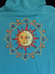 Mighty Fine Celestial Sun/moon Full Zip Hoodie Women’s Size Large
