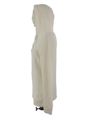 Maje Jumper Hoodie Cable Knit Ivory Wool Blend Textured DODU size FR 2 UK 10