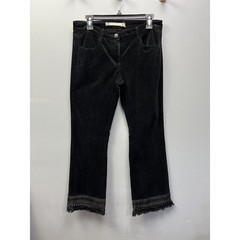 Chelsea & Violet Pants Womens size 28 Black Velvet Fringe Crop Boho Chic