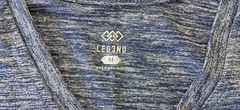 LEG3ND Heather Navy Blue V-Neck Athletic Soft Short Sleeve Activewear Top M