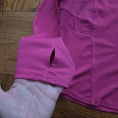 Layer 8 Performance Long Sleeve Tee Shirt Mesh Inserts Qwick-Dry Pink Size M
