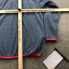 Columbia Pullover Womens Large Gray Blue Pink Fleece Long Sleeve Snap PFG *