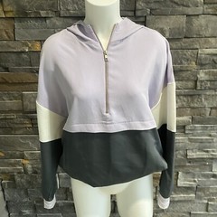 AVIA Women’s Lavender/Gray Pullover Lightweight 1/2 Zip Hooded Jacket Size M