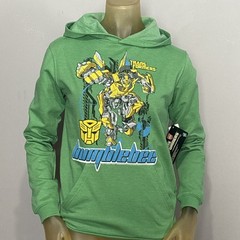 Vintage 2012 Transformers Universe Bumblebee Juniors Medium Green Youth Hoodie
