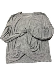 Old Navy Active Gray Twist Front Pullover Sweatshirt Womens Breathe On Gym Wear