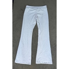 Brandy Melville Anastasia Sweatpants Heather Gray Flare Low Rise Drawstring 3567
