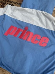 Prince Pickleball Blue White Pink Cropped Full Zip Hooded Windbreaker Women XS