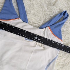 Adidas Women White Blue Orange ATS Performance Tank Top Built-in Bra XS NEW