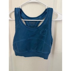 L*Space Active Blue Racerback Sports Bra Ribbed Trim XS P Crop Top Workout