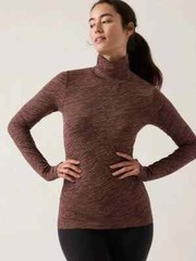 Athleta Flurry Seamless Turtleneck-Noble Rustic Beige- Size XS-NWT