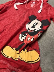 Disney Parks Authentic Mickey Mouse Red Graphic Pullover Hoodie Women’s XS