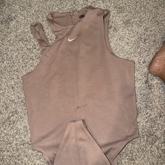 Nike Bodysuit Women’s M Sportswear Essential Tank Top Stretch Snap Zip