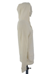 Maje Jumper Hoodie Cable Knit Ivory Wool Blend Textured DODU size FR 2 UK 10