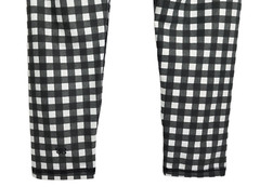 Albion Fit Black Gray & White Checkered Pattern Leggings Size Meas 26 x 23.5