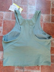 All In Motion Tank Top Women Med Tank High Neck Moisture Wicking Sage Green Crop
