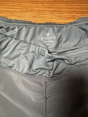 Athleta Women’s Gray Woven Athletic Running Shorts Pockets Elastic Waist L