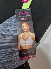 Maidenform Sport Gray & Green Convertible Low Impact Wire free Bra 36DD New