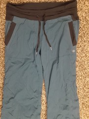 Lululemon Dance Studio II Pants Lined Relaxed High Rise Cinched Teal Womens M