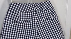 Crown & Ivy Gingham Scalloped Hem Skort Navy Blue White Plaid Women’s Size 6
