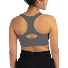 NEW Members Mark CHARCOAL Size S L XL XXL Seamless Racerback Athletic Sports Bra